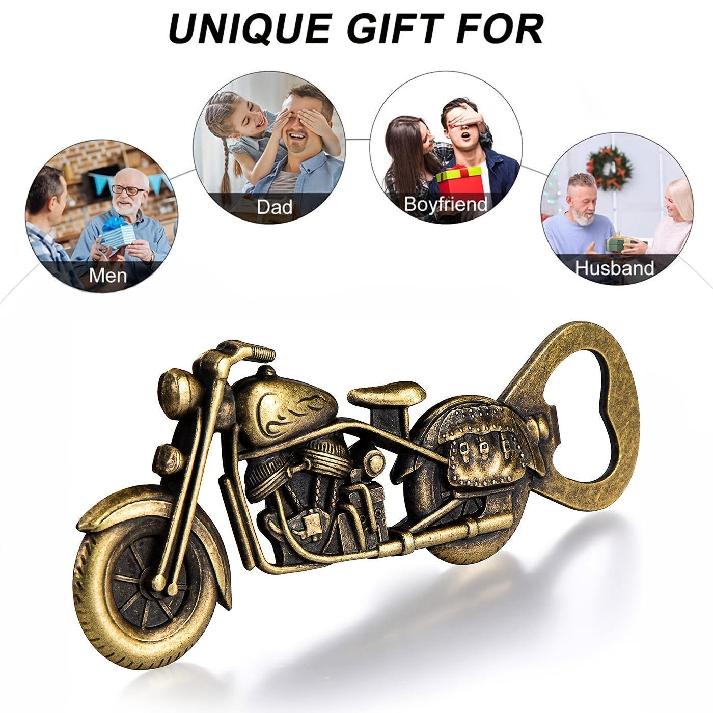 1pc Golden 5 Inches Motorcycle Bottle Opener - Perfect Gift for Beer Lovers and Men, 3 Ounces, 2 Inches/0.3 Inches