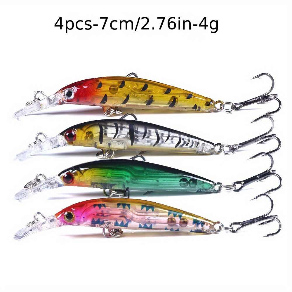 56pcs Fishing Lures Kit Crankbait Tackle Minnow Popper Pencil Swimbaits Hook Freshwater Saltwater Hard Baits Set for pike carp bass fishing christmas gift for man