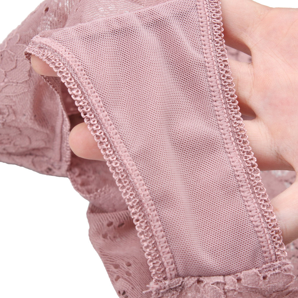 5pcs Brazilian Style Women's Low-Rise Bikini Underwear - Sheer Lace & Mesh Hipster Panty, Breathable Transparent Lingerie with High- (Bulk Reducing) - Brazilian Bikini for Swim & Casual Attire 5pcs/LOT - Bulk Reducing Low