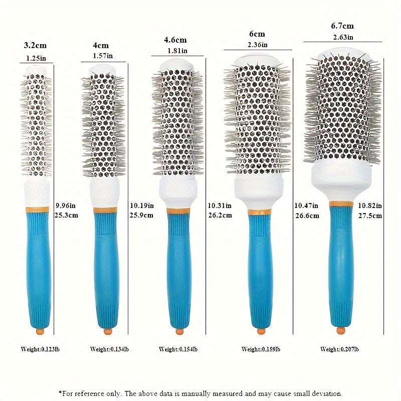 1pc Professional Ceramic Round Brush For Blow Drying And Heat Styling - Anti-Static, Lightweight, And Ion Thermal Barrel Brush For Salon Hairdressing