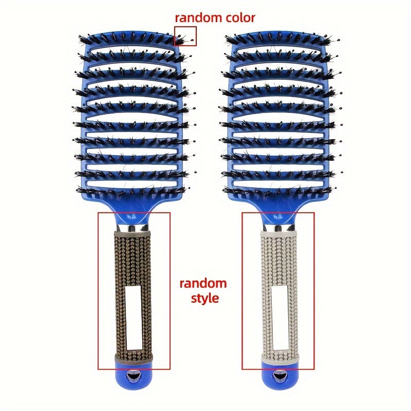 1pc Curved Vented Professional Detangling Hair Brush | Magic Scalp Massage Comb for Women, Ideal for Wet Curly Hair, Styling Tool, ABS Plastic Handle, Nylon Bristles - Perfect Christmas Gift for Friends/Relatives