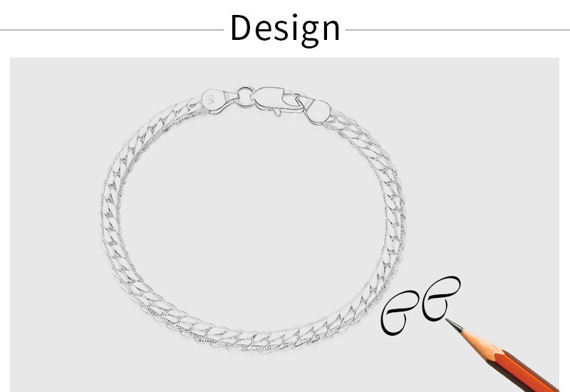 Collier en Or/Argent 18K pour Homme et Femme, Bijoux de Fiançailles et de Mariage, à la Mode, 6mm sur le Côté, 8/18/20/24 Pouces - elite sn