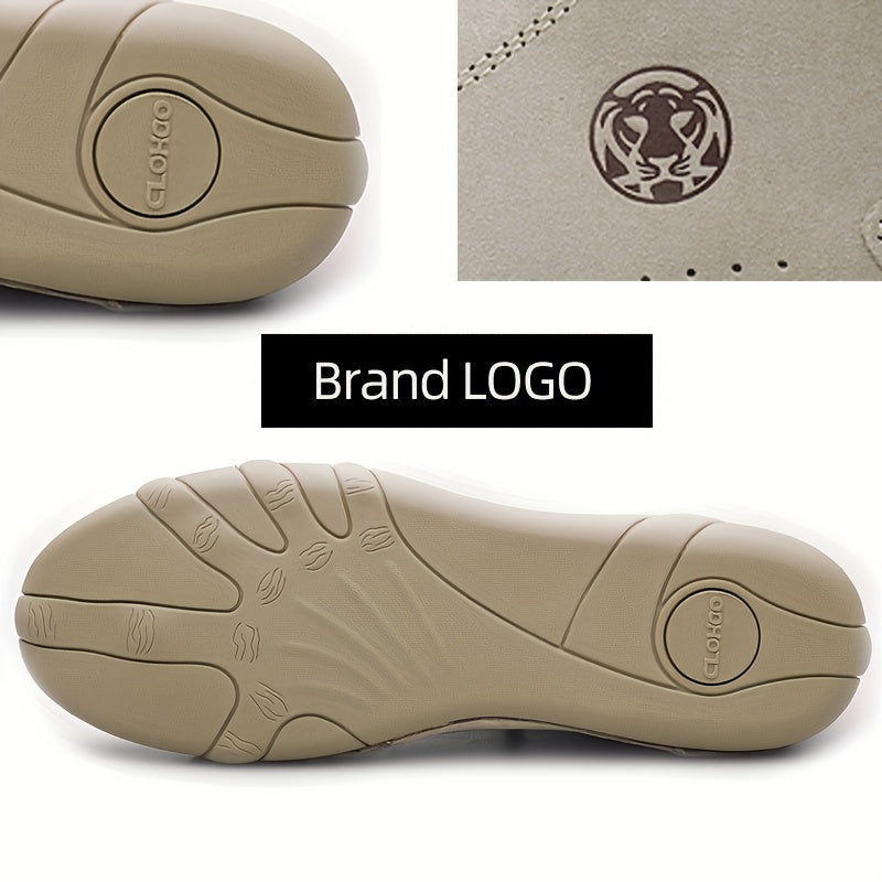 CLOHOO Brand Men'S Pig Short Boots with Lining and Elastic Closure - Preppy Style, Round Toe, Solid Color, England Scene, Spring, Fall, Winter, Summer