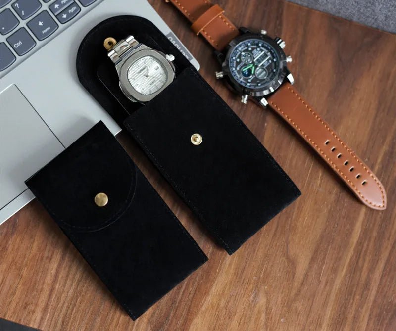 Embers – sac de montre en flanelle bleue et noire, sac cadeau, mallette de rangement de voyage, étui de Protection anti - poussière pour montre Portable Durable - elite sn