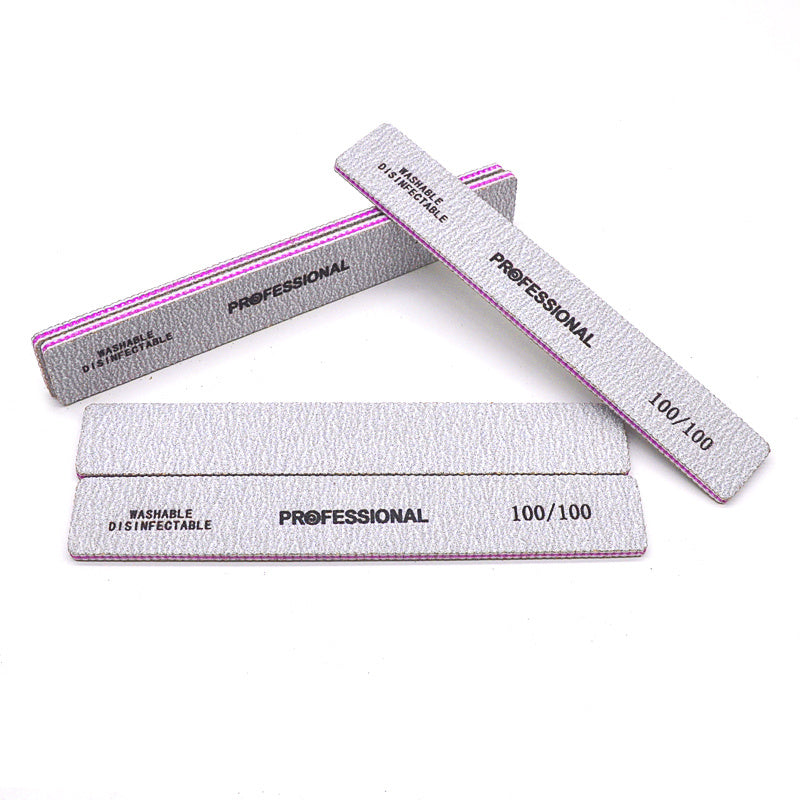 5 Pcs/Pack Square Nail File 80 100 180 Grit Poishing Files Strong Sandpaper Manicure Nails File Kit Salon Tools