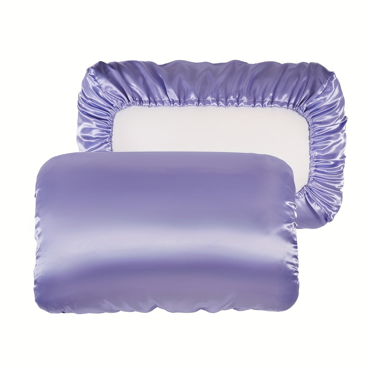 2pcs Soft And Breathable Satin Pillowcase With Elastic Cord - Perfect For A Comfortable Sleep In Your Bedroom