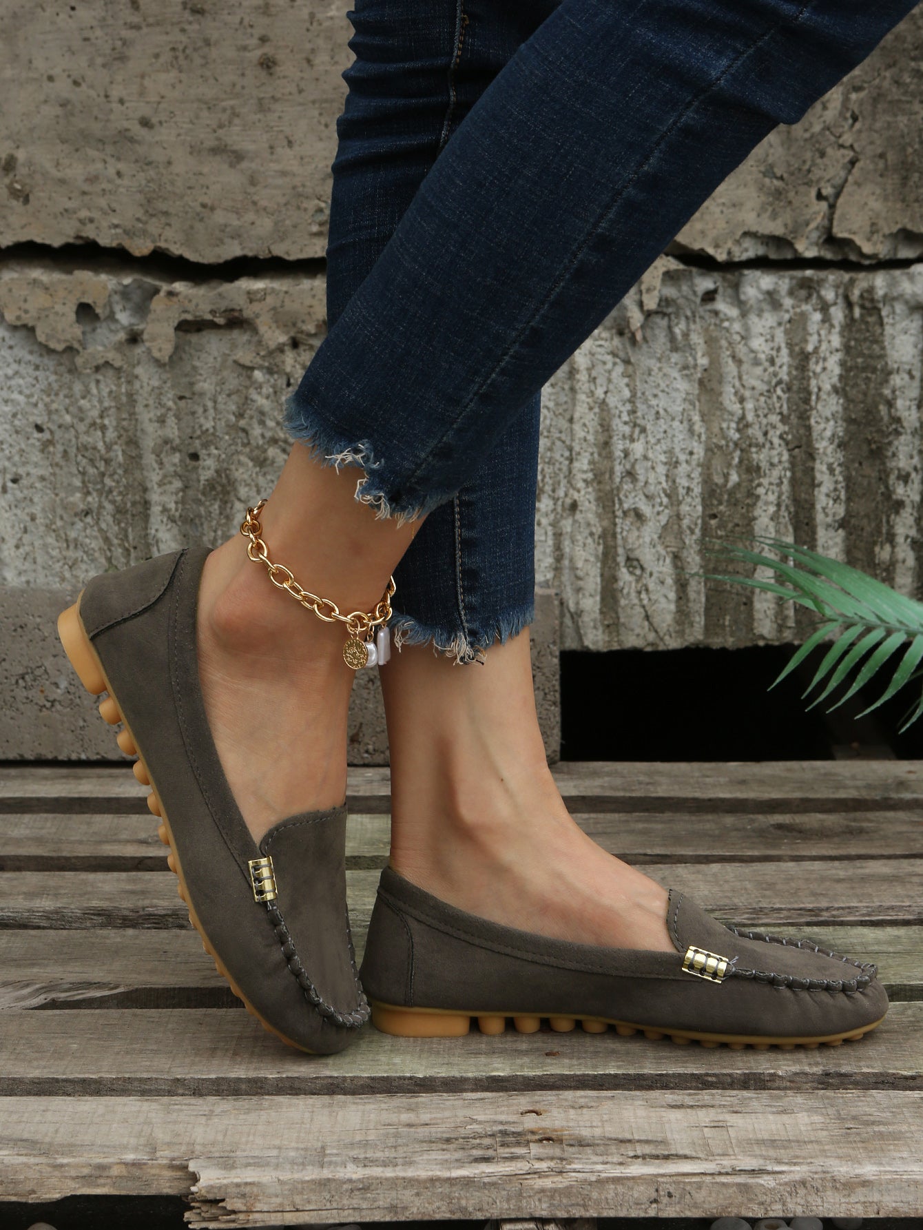 [Comfortable Loafers] Comfortable Round Toe Loafers | Women's Solid Slip On Shoes, Women's Footwear