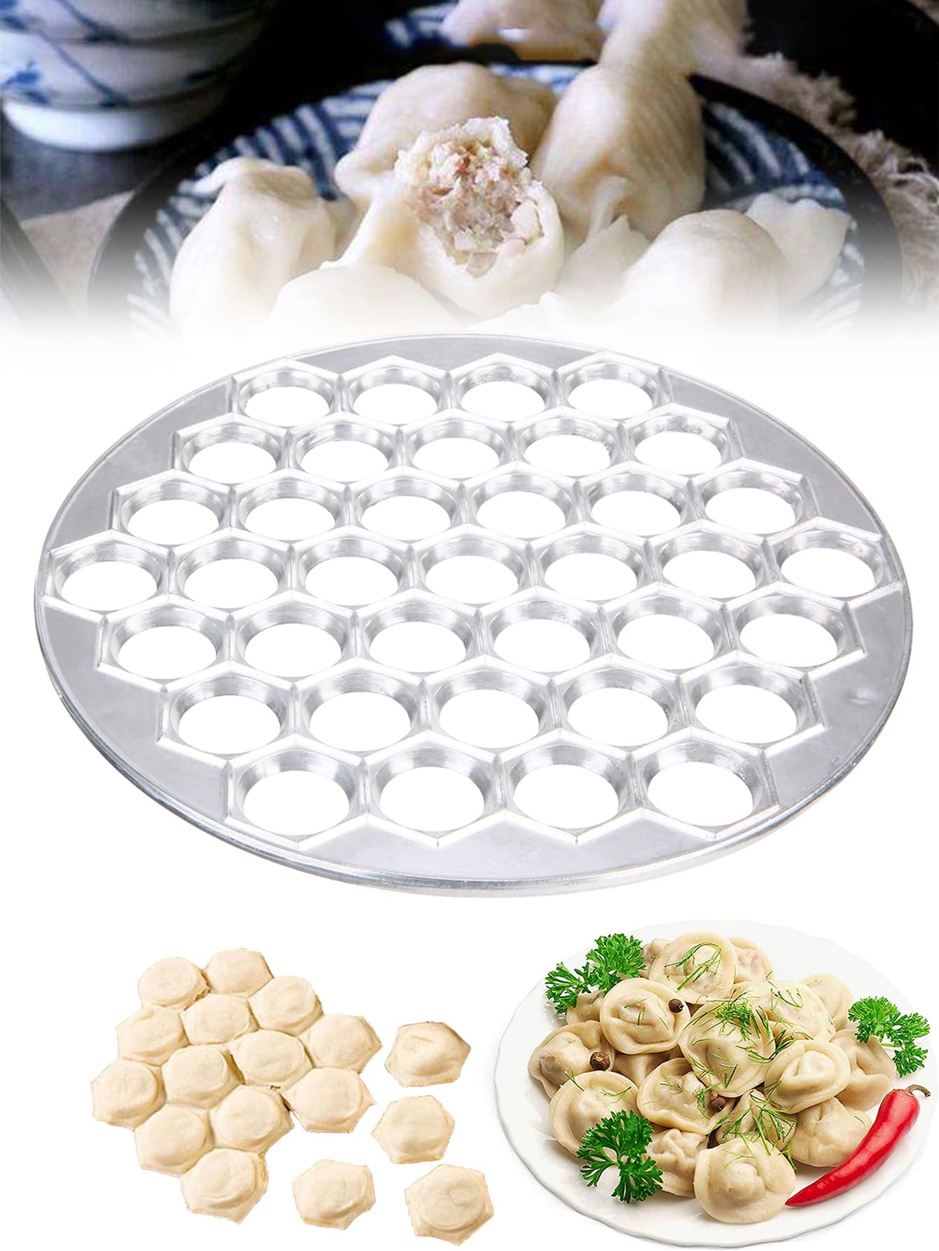 37 Holes Silvery Wonton Mold