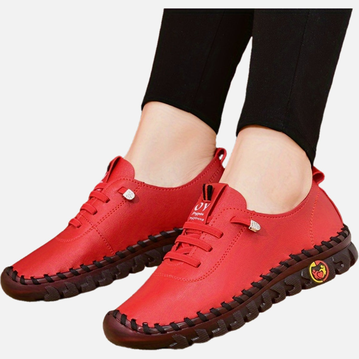 Women's Handmade & Comfortable Flat Loafers, Breathable & Lightweight Non Slip Lace Up Slip On Shoes, Women's Footwear