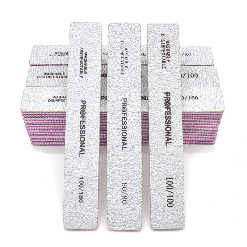 5 Pcs/Pack Square Nail File 80 100 180 Grit Poishing Files Strong Sandpaper Manicure Nails File Kit Salon Tools