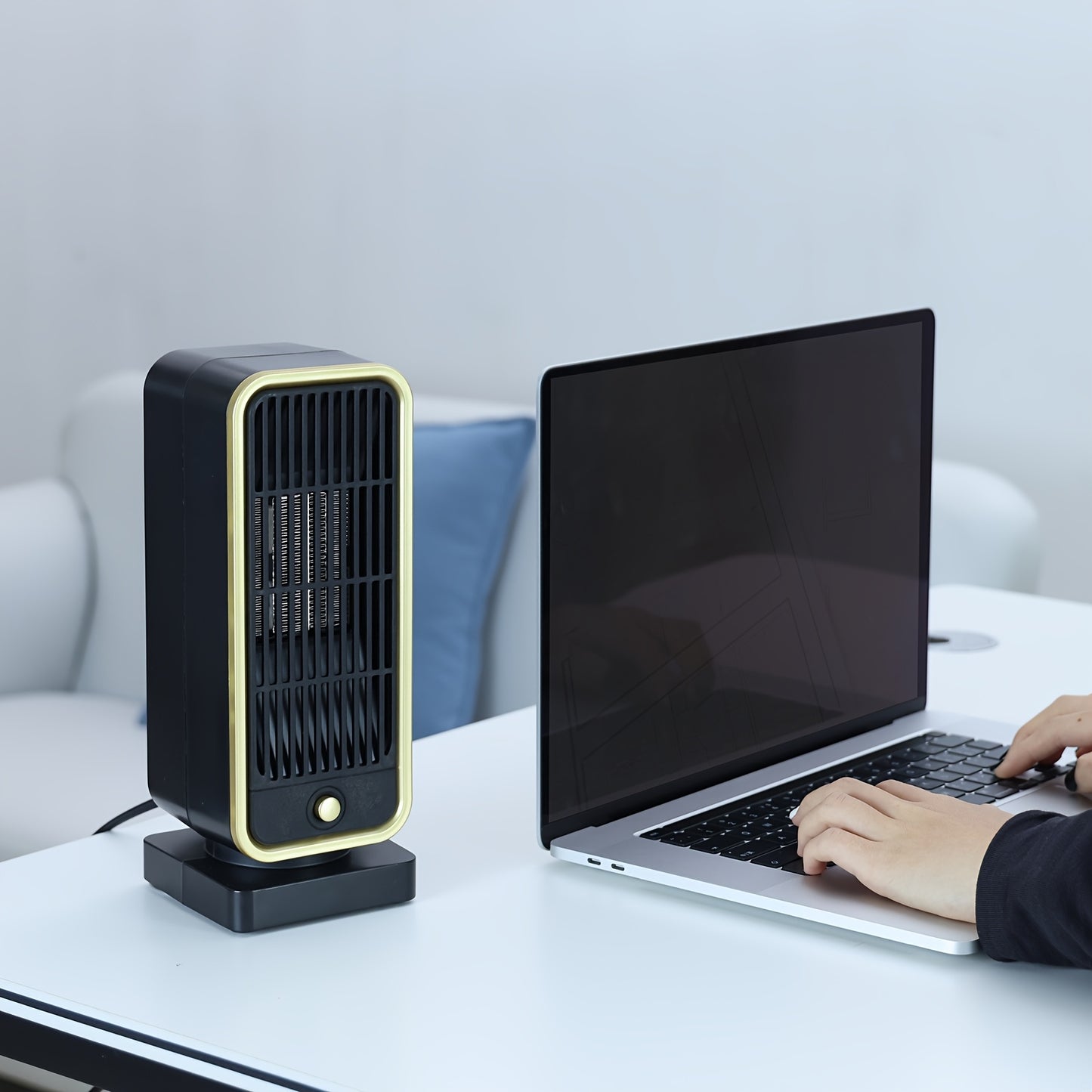 500W Portable Ceramic Electric Space Heater, Quiet, Square Shape, Tip-over Protection - 110-130V US Plug, No Energy Efficiency Rating, for Bedroom, Living Room, Office