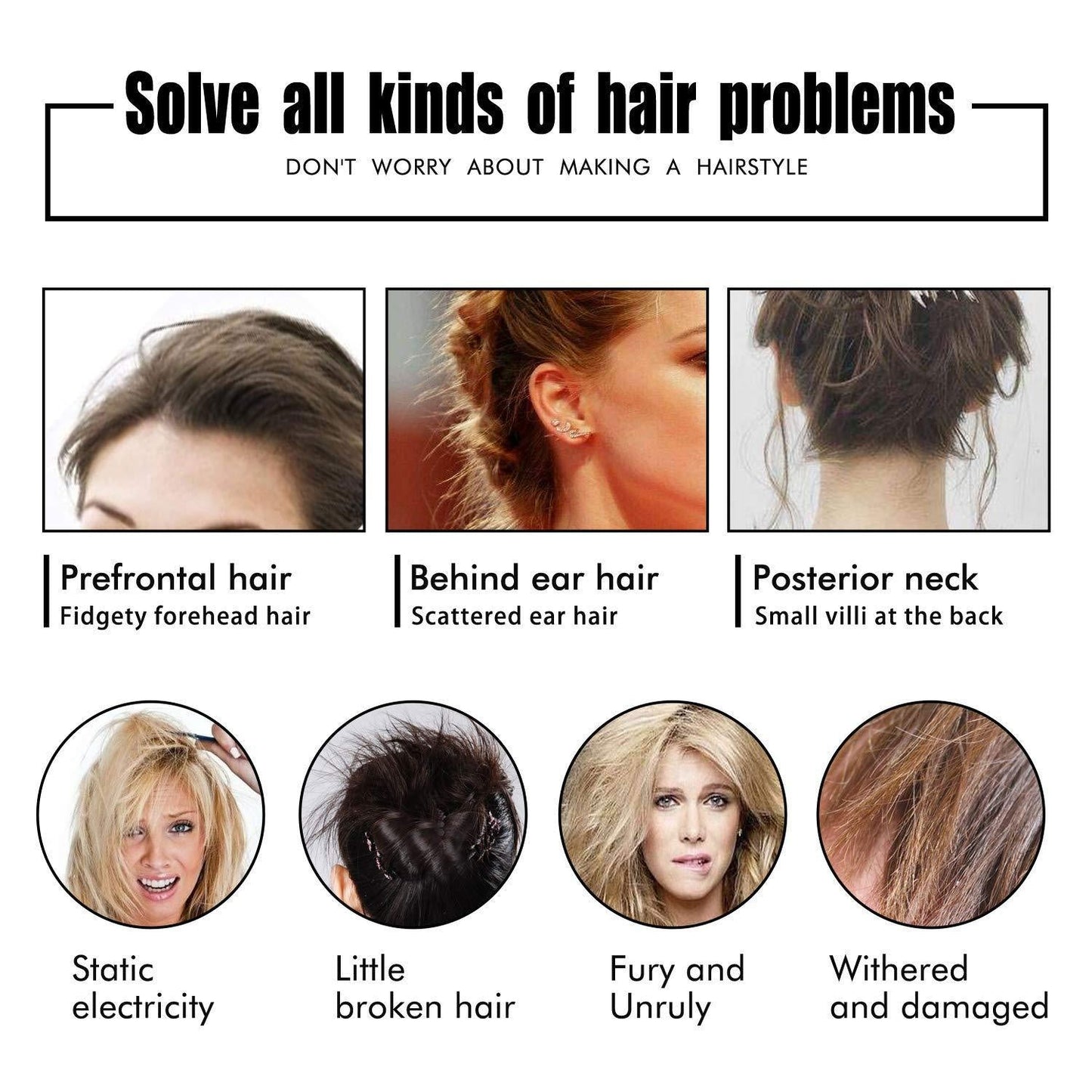 Hair Wax Stick, Flyaways Hair Styling Wax for Edge Control and Taming Youngsters' Hair - elite sn