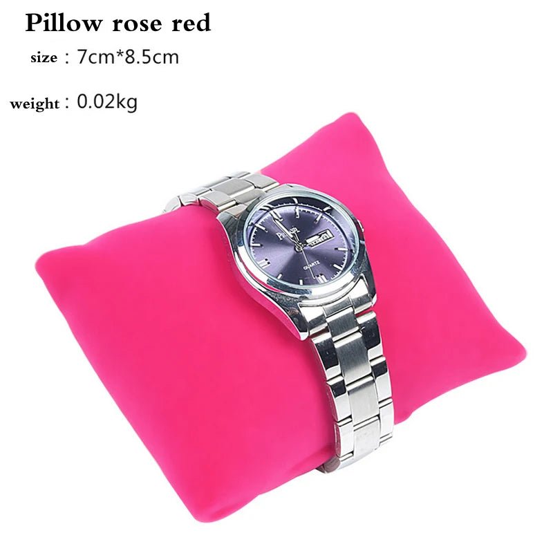 Jewelry Displays Rack Black & Gray & Red & Yellow Velvet Bracelet Display Fabric Bracelet Watch Pillow - elite sn