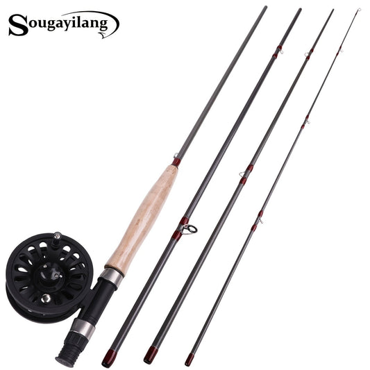 Sougayilang Fly Fishing Rod Reel Set Fly Fishing Pole with Reel Combo Fly Tackle - elite sn